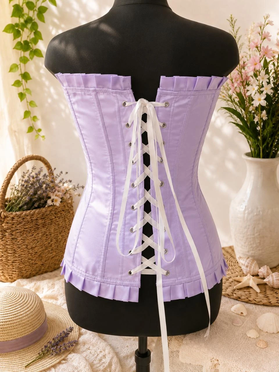 Lila korset maat S met bijpassende nieuwe string – photo 2